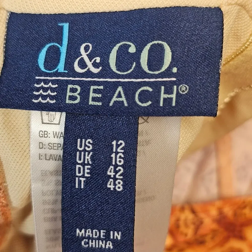 D & Co. Beach Swim Dress Handkerchief Hem Size 12